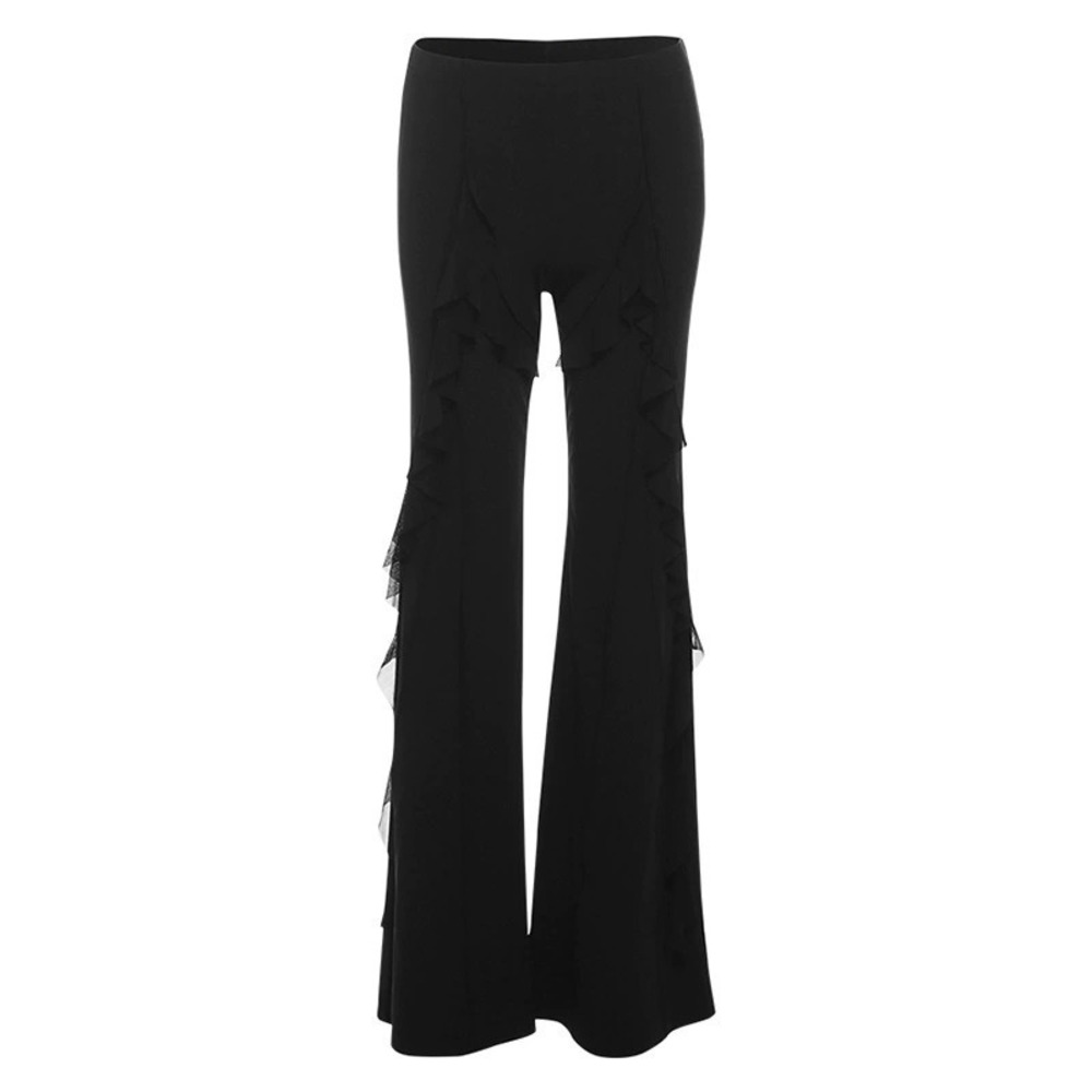 Zara Spring Side Layered Ruffle Slim Flared Pants - Picture 6 of 6